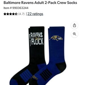 Adult NFL ravens fly together, stride line, so two pairs, purple and black new